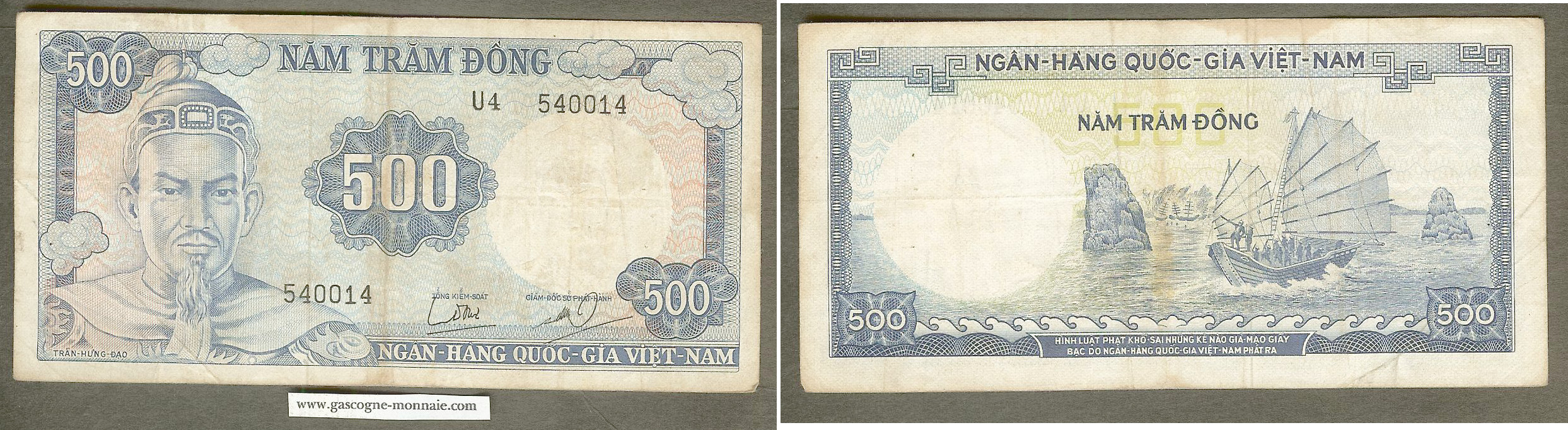 Vietnam du Sud  500 Dong 1960-1966 TB+